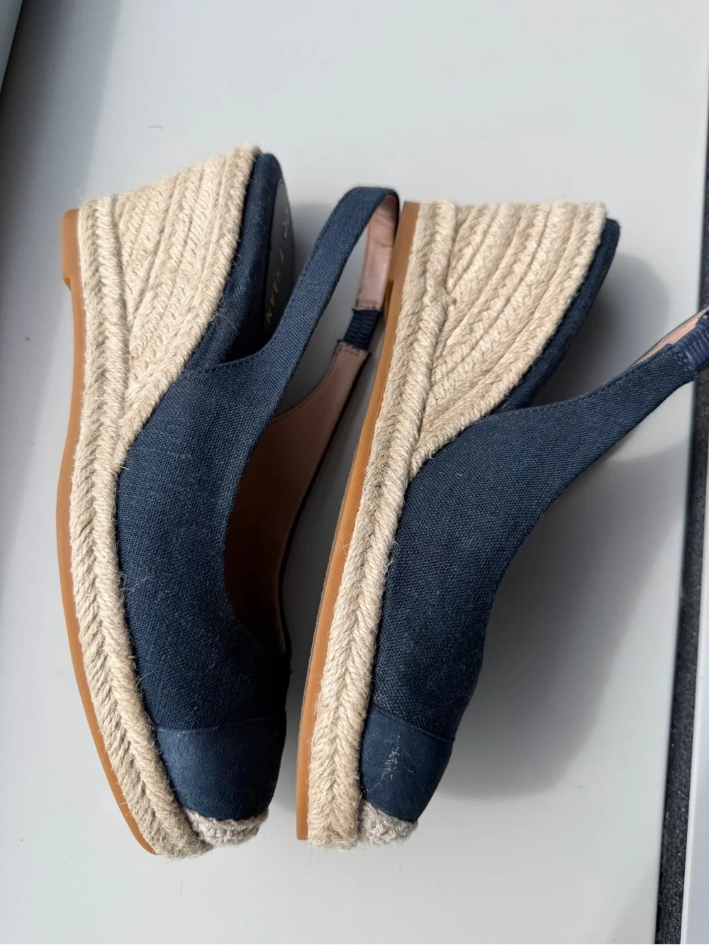 Cole Haan Navy Espadrille Slingback Wedges Coastal Boho Cottagecore 6.5